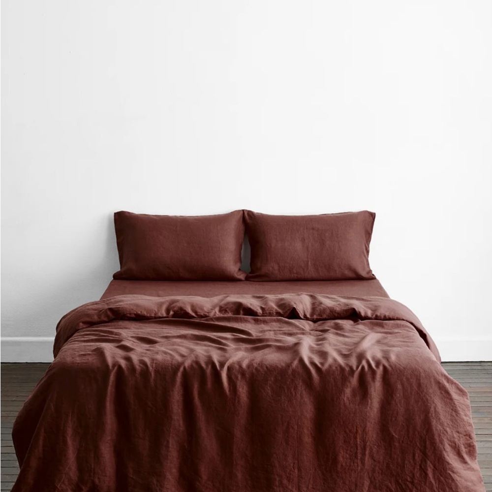 Bed Threads - King/Cali King Cacao Duvet Cover & Shams - 100% French Flax Linen